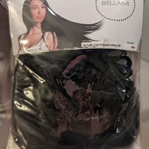 Bellami 28" 200g Clip Ponytail- Black
